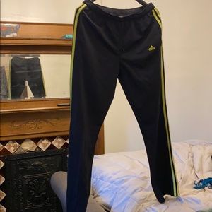 Adidas Black Pants with Neon Stripe